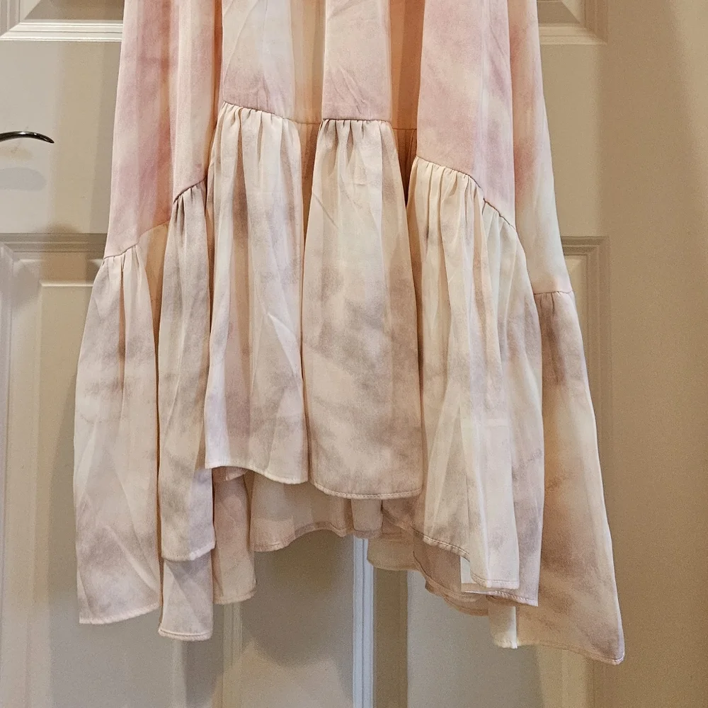 Free People Full On Maxi Slip Dress Flowy Relaxed Tiered Ruffle Hem Pink Sm NWT - Picture 8 of 16